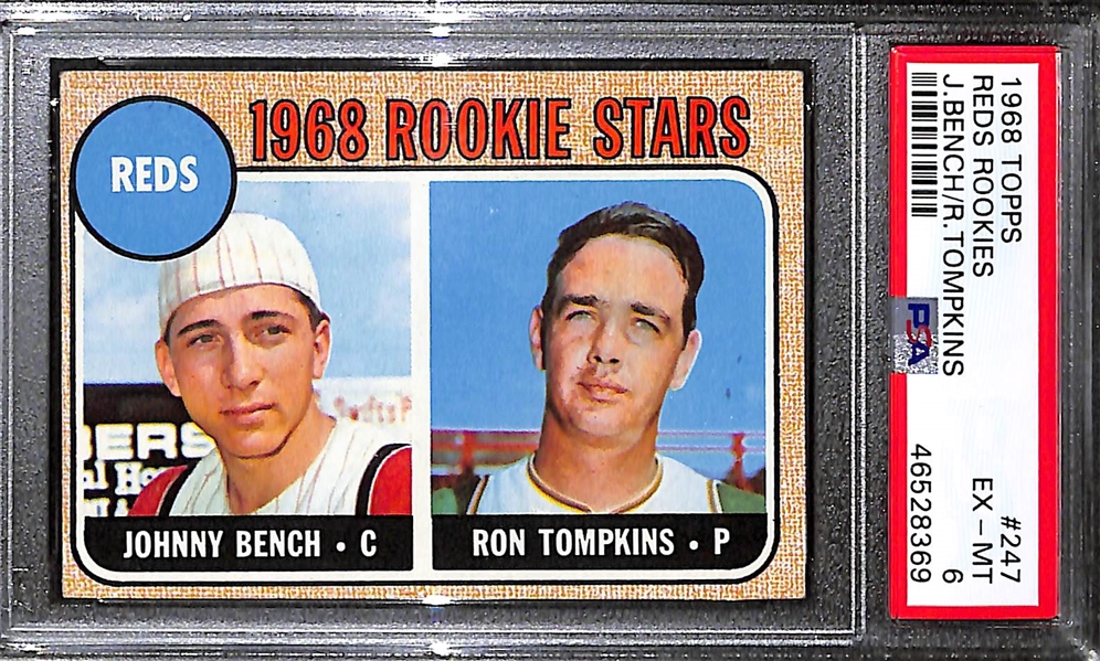 1968 Topps Johnny Bench Rookie Graded PSA 6
