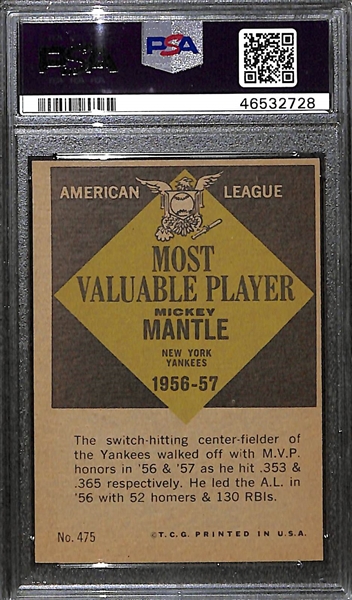 1961 Mickey Mantle MVP #475 Graded PSA 7