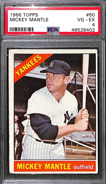 1966 Topps Mickey Mantle #50 Graded PSA 4