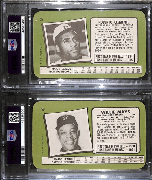 1971 Topps Super Graded Lot of (2) - Clemente (PSA 8) and Mays (PSA 8)