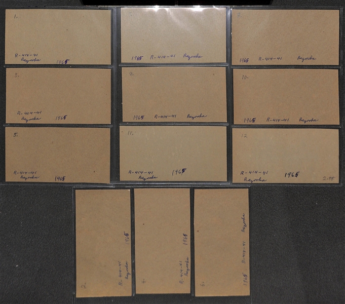 RARE COMPLETE SET of 1965 Bazooka Panels - All (12) 3-Card Panels (High Quality w. Writing on the Backs)