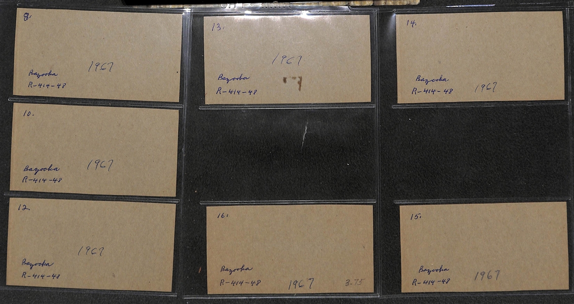 RARE COMPLETE SET of 1967 Bazooka Panels - All (16) 3-Card Panels (High Quality w. Writing on the Backs)