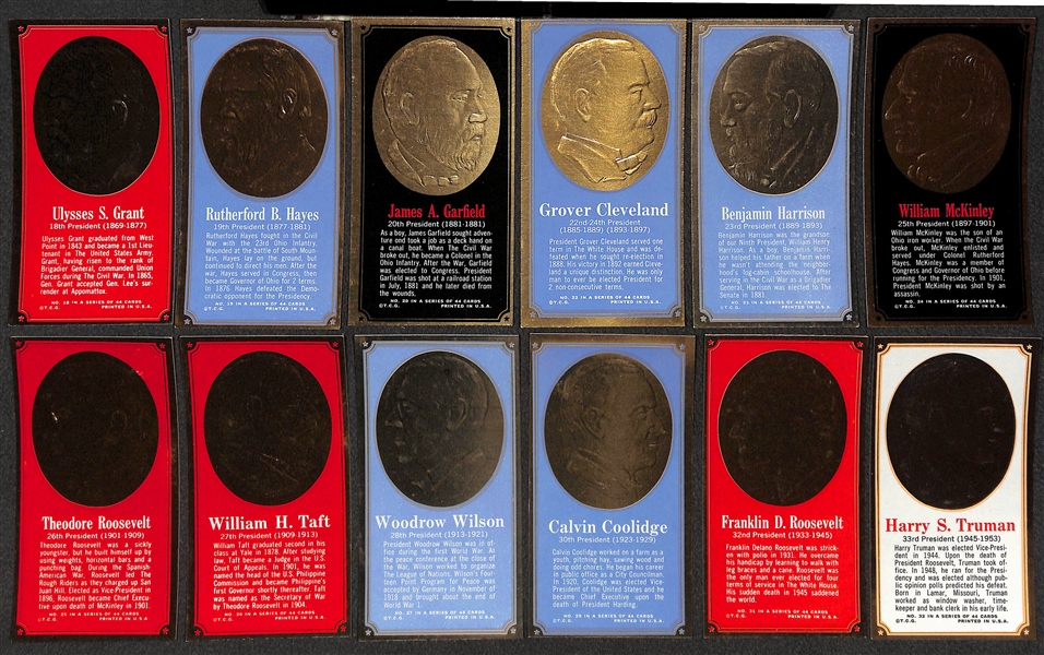 1965 Topps Presidents & Famous Americans Embossed Near Complete Set (35 of 44)