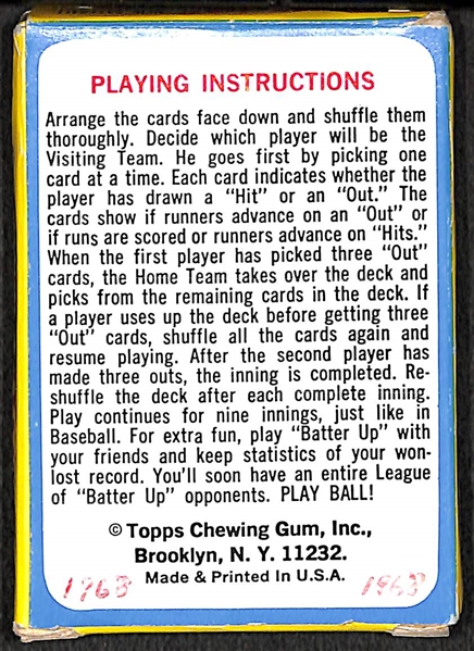 Box-Fresh 1968 Topps Batter Up Card Game Complete Set in Box w. Mantle, Mays