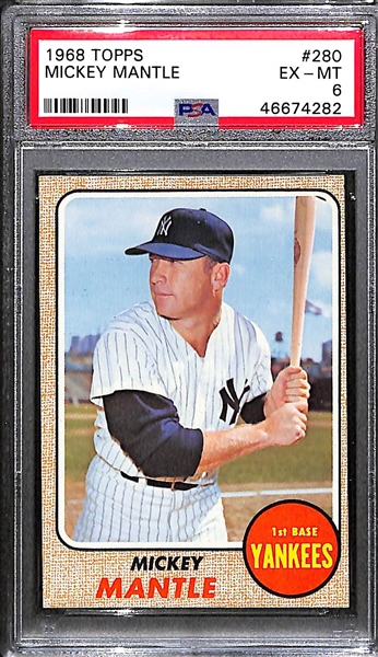 1968 Topps Mickey Mantle #280 Graded PSA 6