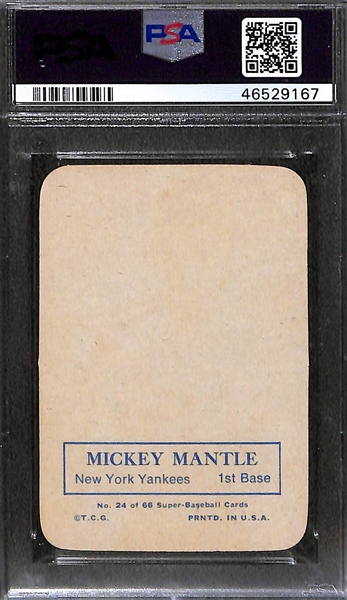 1969 Topps Super Mickey Mantle #24 Graded PSA 8