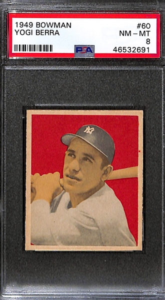 1949 Bowman Yogi Berra (#60) Graded PSA 8