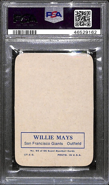 1969 Topps Super Willie Mays #65 Graded PSA 9 Mint