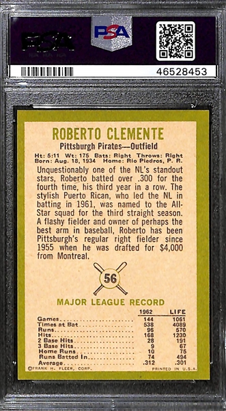 1963 Fleer Roberto Clemente #56 Graded PSA 8