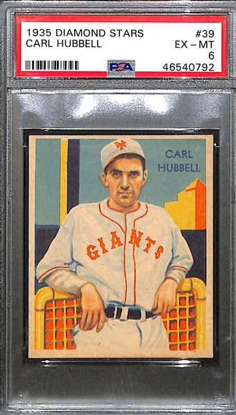 1935 Diamond Stars #39 Carl Hubbell Graded PSA 6
