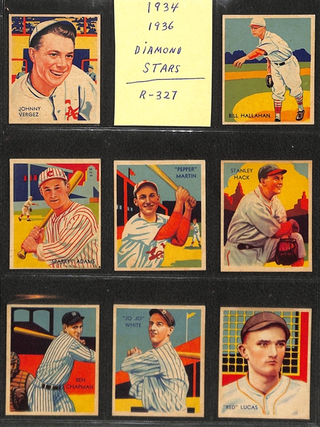 Nice Lot of (45) 1934-1936 Diamond Stars Baseball Cards (Mostly VG-EX+) w/ Stars