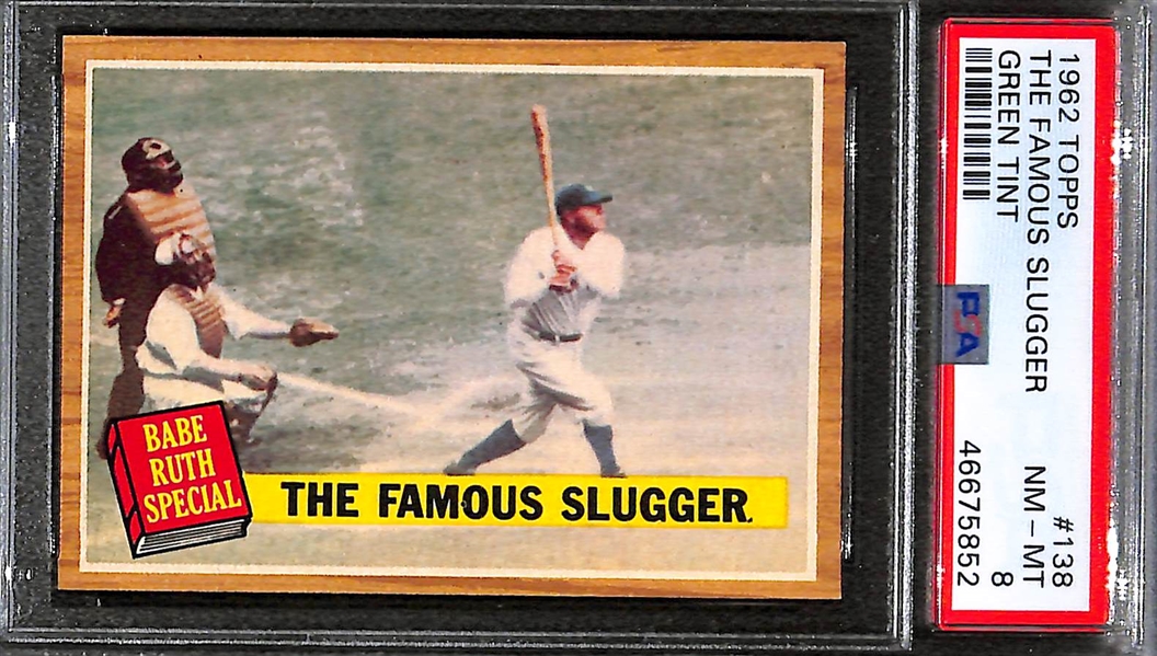 1962 Topps Babe Ruth #138 The Famous Slugger Graded PSA 8