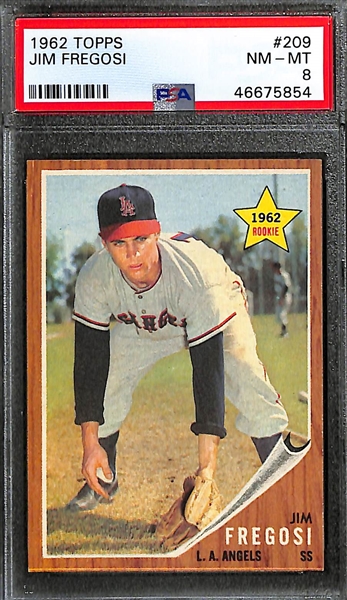 Lot of (3) 1962 Topps Rookie Cards - Jim Fregosi #209 (PSA 8), Merritt Ranew #156 (PSA 8), Boog Powell #99 (PSA 6)