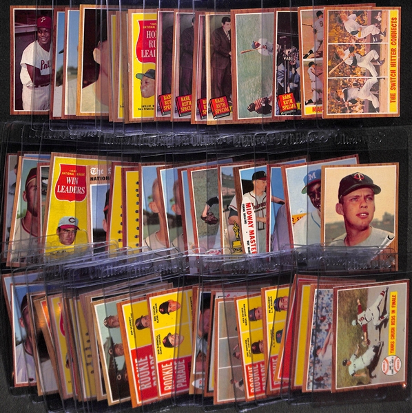 Lot of (341) 1962 Topps Cards, Including Many Pack-Fresh Examples (Duplicates of Some Cards) - Includes Babe Ruth, Mickey Mantle, Roger Maris