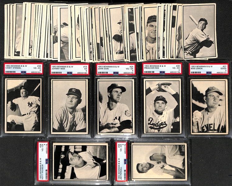 1953 Bowman Black & White Set - Includes (7) PSA-Graded Cards!