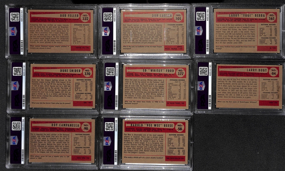 1954 Bowman Set (Missing 2 Cards Listed Above) - Includes (8) PSA-Graded Cards