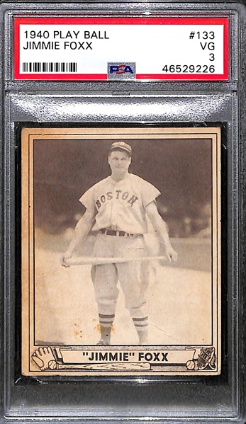1940 Play Ball #133 Jimmie Foxx Graded PSA 3