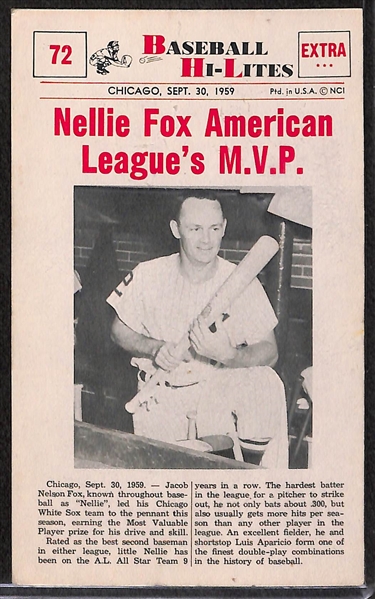 Pack-Fresh 1960 Nu Card Baseball Hi-Lites Complete Set of (72) Cards w/ Babe Ruth & Mickey Mantle