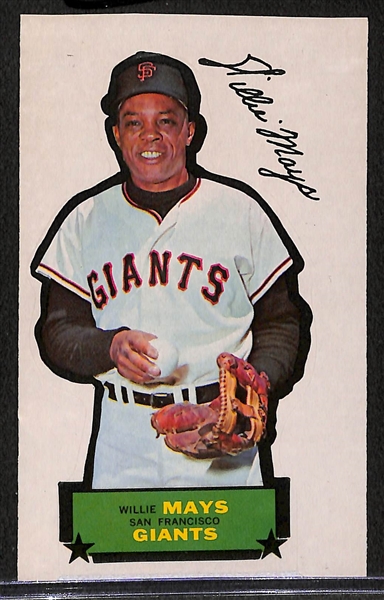 1968 Topps Action All-Stars Willie Mays Stickers Peel Off (Hand Cut)
