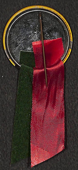 High Quality 1960s Roger Maris PM10 Stadium Pin (Yellow Background w. Original Ribbon) 