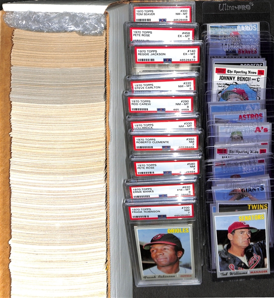 1970 Topps High-Grade Complete Set (Missing 2 Cards Listed Above) - Mostly Pack Fresh Cards w/ 10 PSA Graded Cards