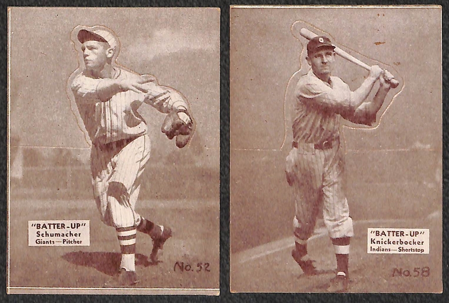 Lot of (11) 1934-36 Batters-Up Cards Inc. Chas. Gehringer, Ted Lyons, (2) Rip Collins