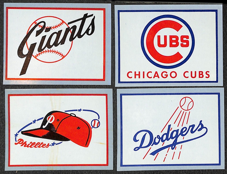 1960 Fleer High-Grade Baseball Team Logo Complete Set of (16) Stickers