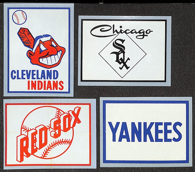 1960 Fleer High-Grade Baseball Team Logo Complete Set of (16) Stickers