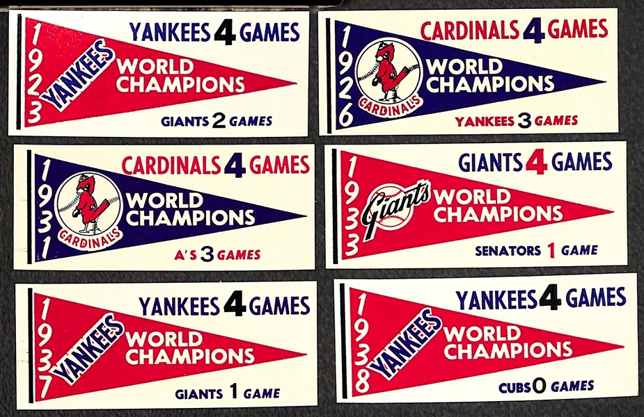 Lot of (30) 1961 Fleer High-Grade Baseball Pennant Stickers