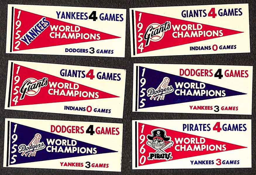 Lot of (30) 1961 Fleer High-Grade Baseball Pennant Stickers