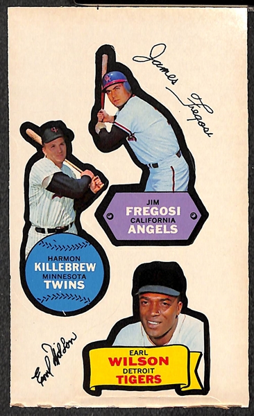 Lot of (3) 1968 Topps Action All-Star Stickers w/ Harmon Killebrew and Don Drysdale