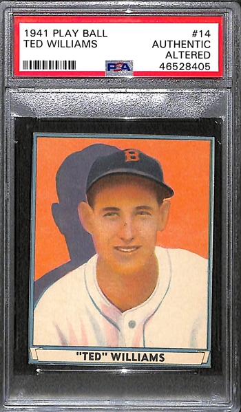 1941 Play Ball Ted Williams #14 Graded PSA Authentic/Altered (Trimmed)