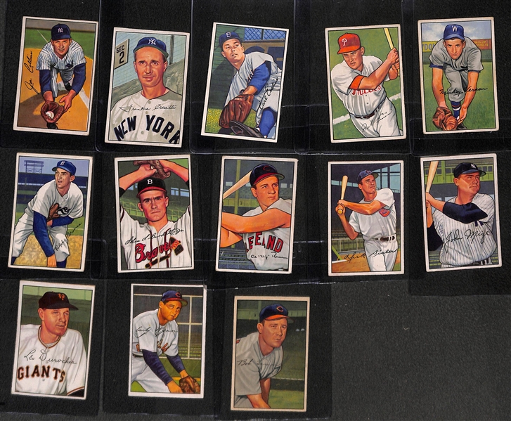 1952 Bowman Partial Baseball Card Set of 237 cards (Inc. 7 PSA Graded Cards)