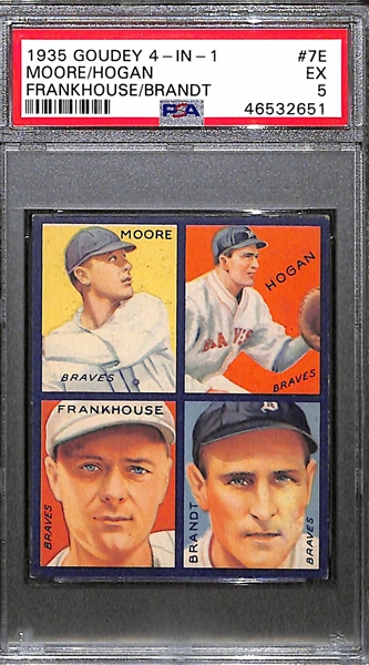 1935 Goudey 4-in-1 #7E Brandt, Frankhouse, Hogan, Moore - Graded PSA 5