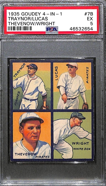 1935 Goudey 4-in-1 #7B Lucas, Thevenow, Traynor, Wright - Graded PSA 5