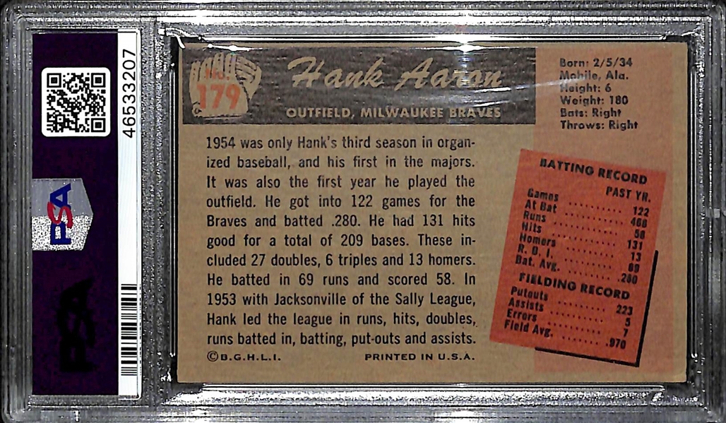 1955 Bowman Hank Aaron #179 Graded PSA 4