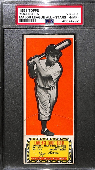 1951 Topps Major League All-Stars Yogi Berra Graded PSA 4 MK