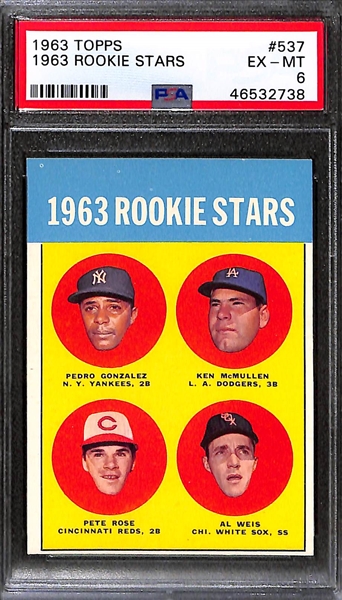 1963 Topps Pete Rose Rookie Card Graded PSA 6