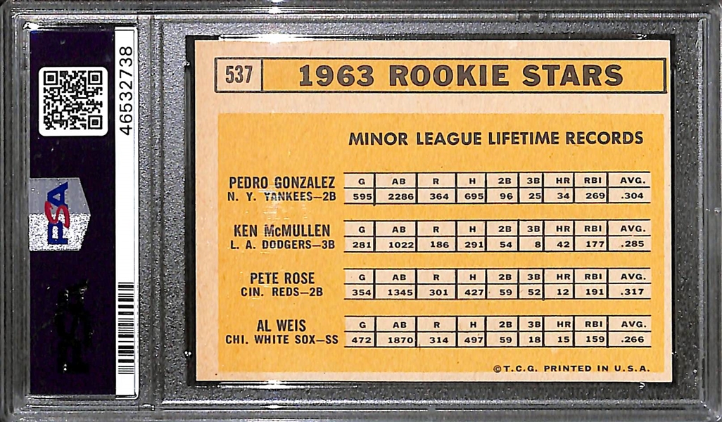 1963 Topps Pete Rose Rookie Card Graded PSA 6