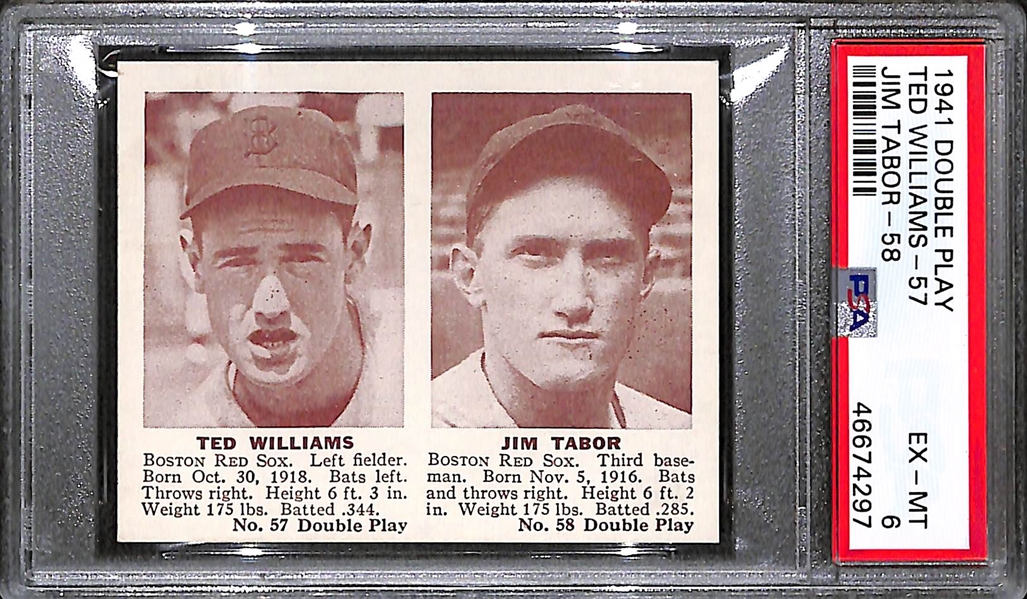1941 Double Play Ted Williams-57 Jim Tabor-58 Graded PSA 6