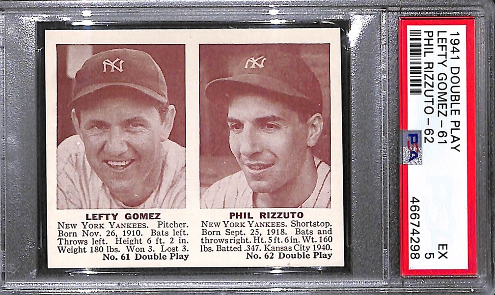 1941 Double Play Lefty Gomez-61 Phil Rizzuto-62 Graded PSA 5