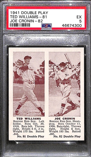 1941 Double Play Ted Williams-81 Joe Cronin-82 Graded PSA 5