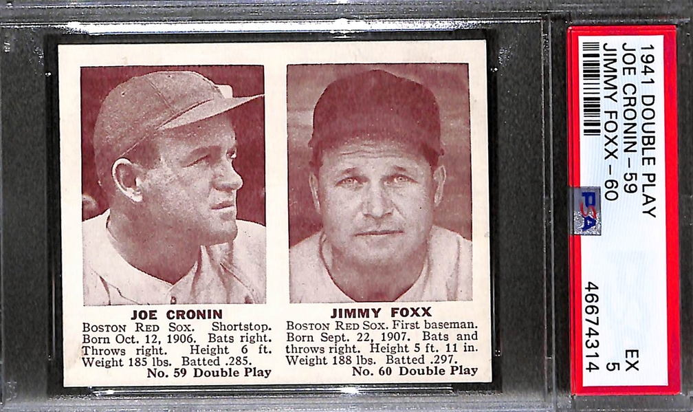 1941 Double Play Joe Cronin-59 Jimmy Foxx-60 Graded PSA 5