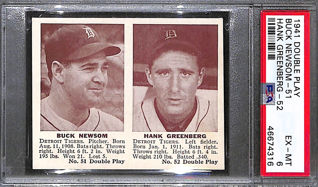 1941 Double Play Buck Newsom-51 Hank Greenberg-52 Graded PSA 6