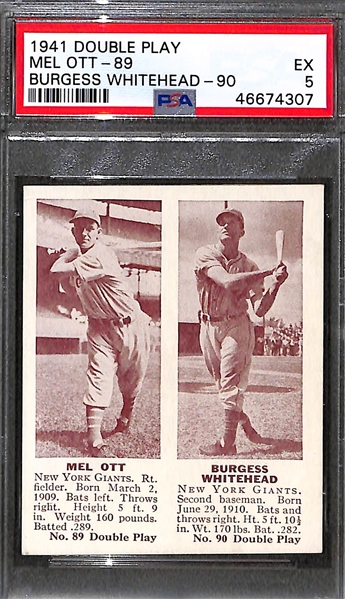 1941 Double Play Mel Ott-89 Burgess Whitehead-90 Graded PSA 5