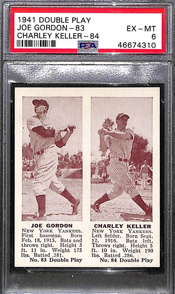 1941 Double Play Joe Gordon-83 Charley Keller-84 Graded PSA 6