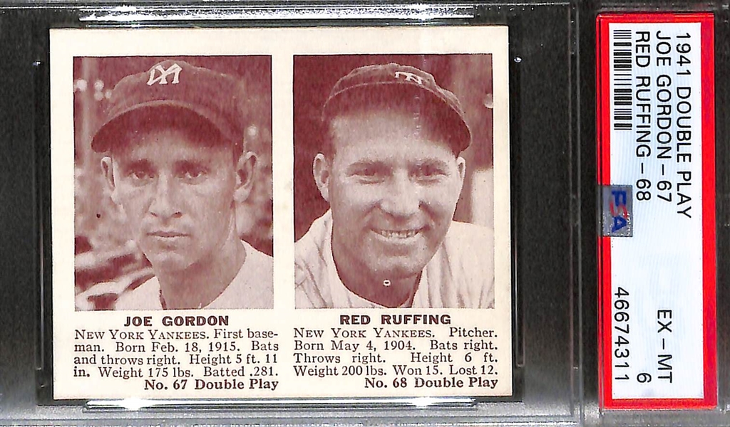 1941 Double Play Joe Gordon-67 Red Ruffing-68 Graded PSA 6
