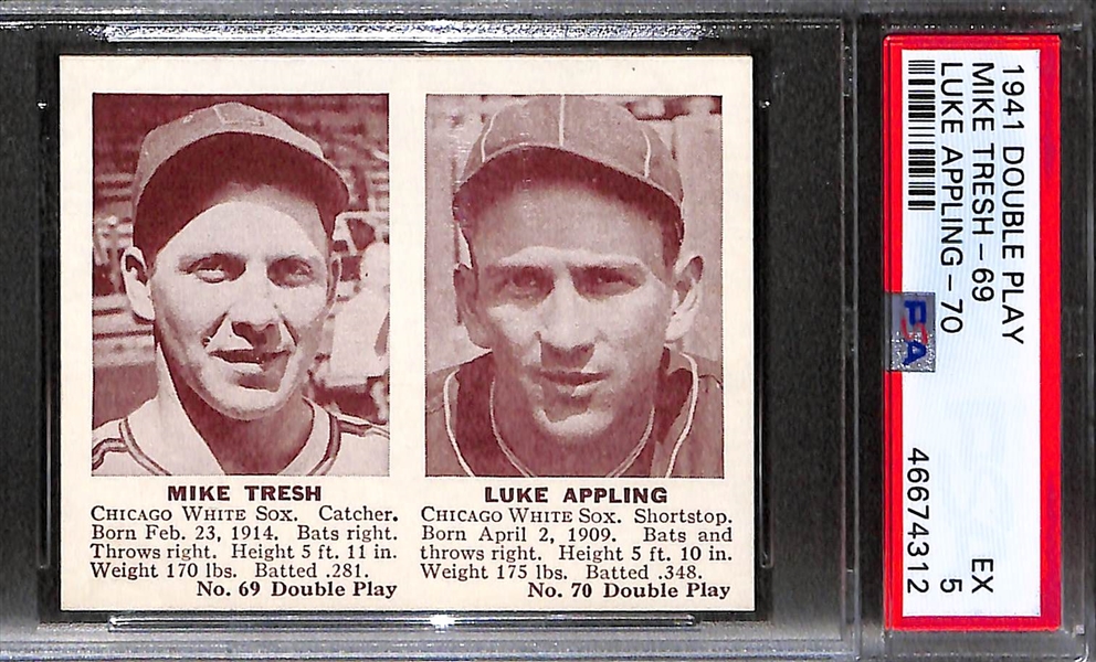 1941 Double Play Mike Tresh-69 Luke Appling-70 Graded PSA 5