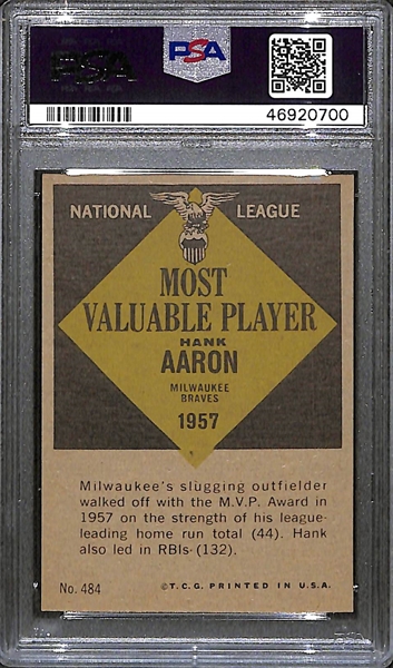 1961 Topps Hank Aaron MVP #484 Graded PSA 9