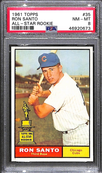 1961 Topps Ron Santo All-Star Rookie Card #35 Graded PSA 8